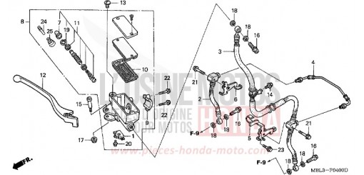 MAITRE-CYLINDRE FREIN AV. (NT650VW/X/Y/1) NT650VW de 1998